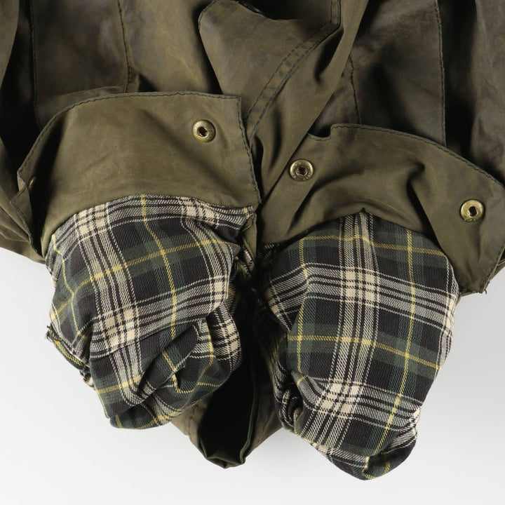 2000'S Barbour Bedale 3-Warrant Waxed Cotton Oiled Jacket, Made in England, Size C42 (Men's L equivalent) cotton Khaki type Vintage Second Hand