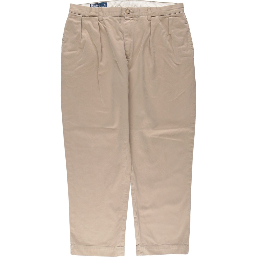 Ralph Lauren POLO by Ralph Lauren ETHAN PANT Two-pleat Chino Pants Men's Size W37 cotton Beige type Vintage Second Hand