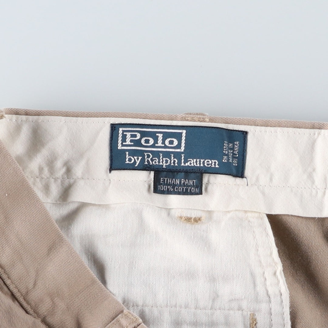 Ralph Lauren POLO by Ralph Lauren ETHAN PANT Two-pleat Chino Pants Men's Size W37 cotton Beige type Vintage Second Hand