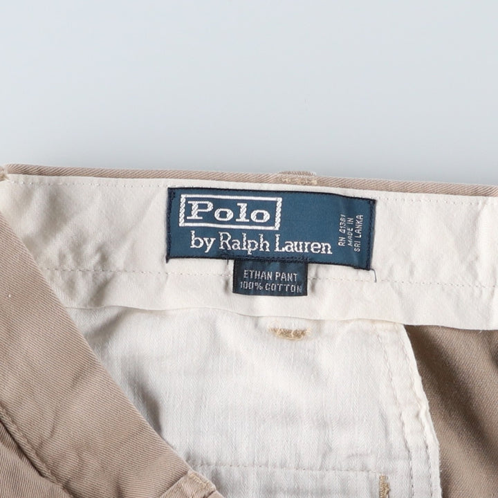 Ralph Lauren POLO by Ralph Lauren ETHAN PANT Two-pleat Chino Pants Men's Size W37 cotton Beige type Vintage Second Hand