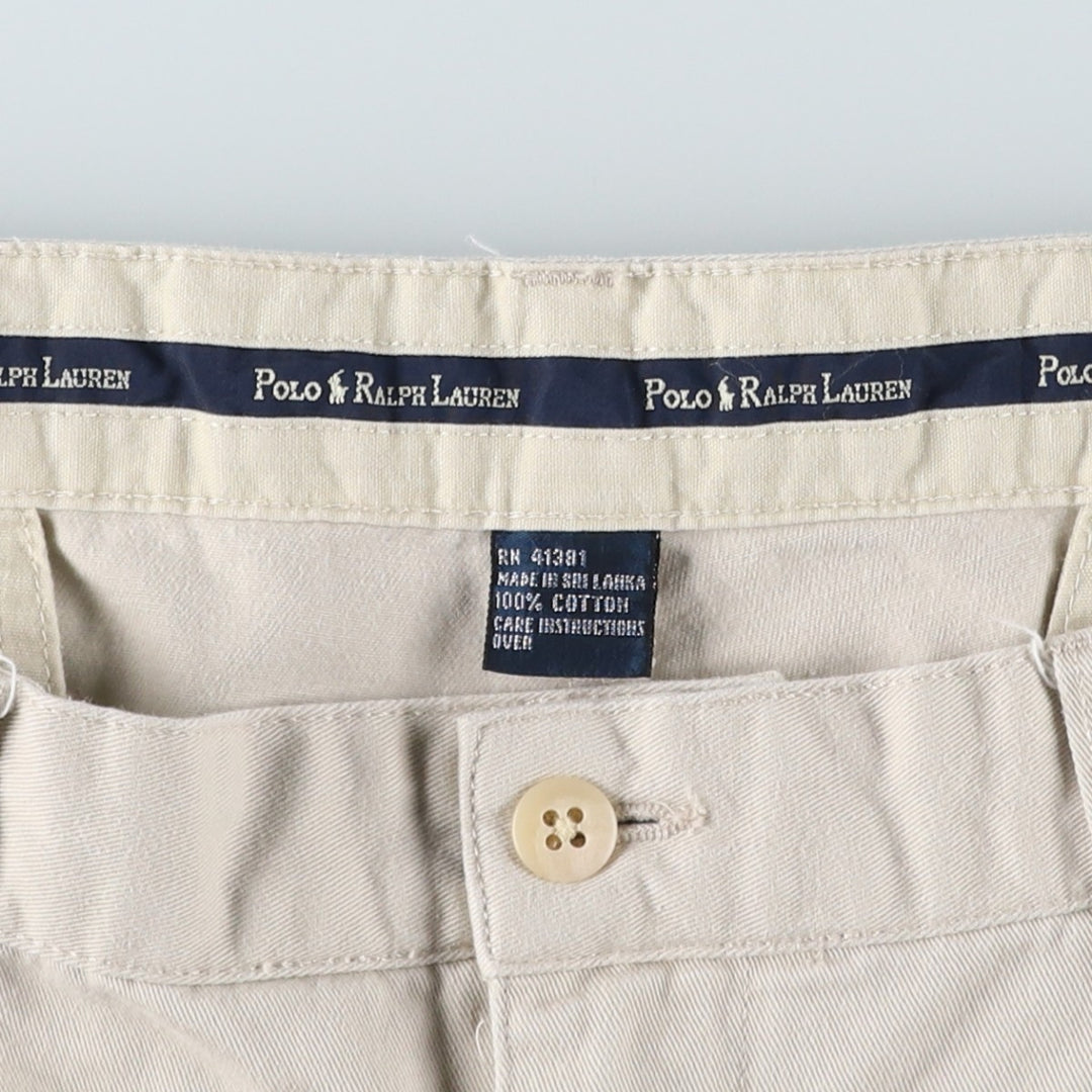 Ralph Lauren Polo Ralph Lauren Two-pleat Chino Pants for Men, W34 equivalent cotton ivory Vintage Second Hand