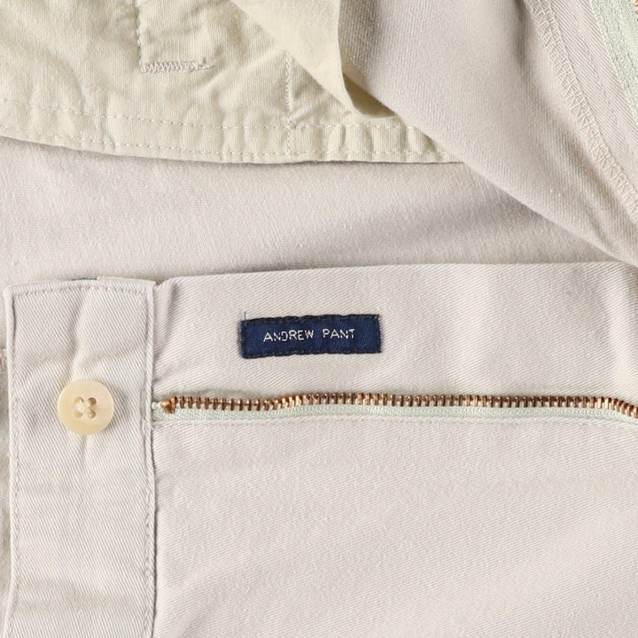 Ralph Lauren Polo Ralph Lauren Two-pleat Chino Pants for Men, W34 equivalent cotton ivory Vintage Second Hand