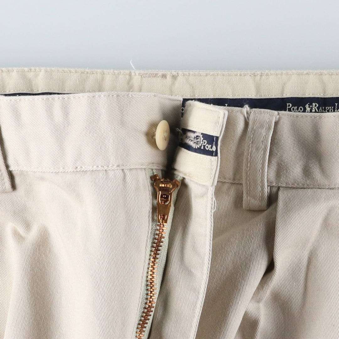 Ralph Lauren Polo Ralph Lauren Two-pleat Chino Pants for Men, W34 equivalent cotton ivory Vintage Second Hand
