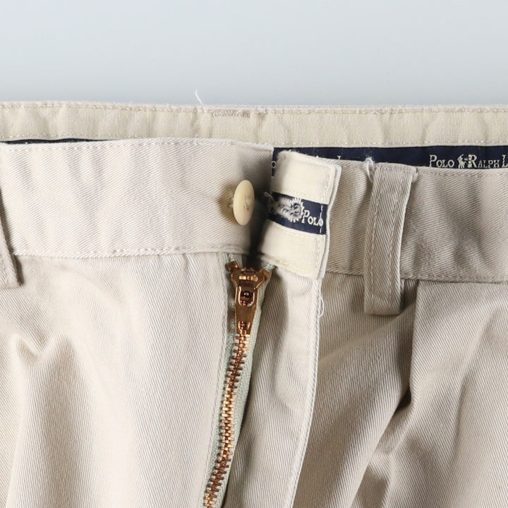 Ralph Lauren Polo Ralph Lauren Two-pleat Chino Pants for Men, W34 equivalent cotton ivory Vintage Second Hand