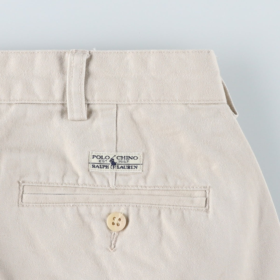 Ralph Lauren Polo Ralph Lauren Two-pleat Chino Pants for Men, W34 equivalent cotton ivory Vintage Second Hand