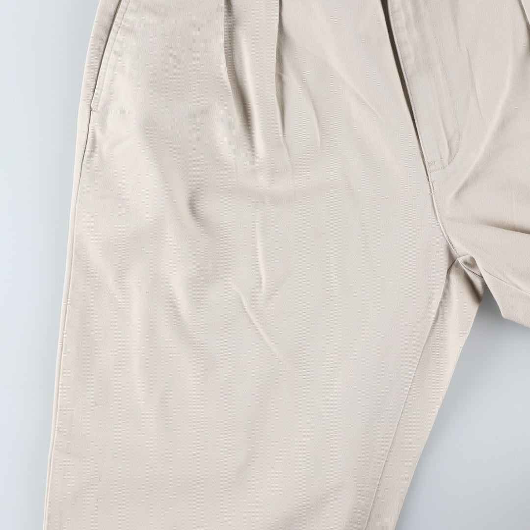Ralph Lauren Polo Ralph Lauren Two-pleat Chino Pants for Men, W34 equivalent cotton ivory Vintage Second Hand