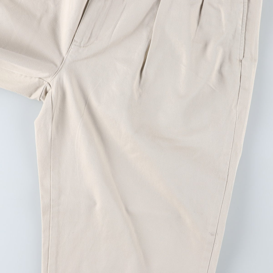 Ralph Lauren Polo Ralph Lauren Two-pleat Chino Pants for Men, W34 equivalent cotton ivory Vintage Second Hand