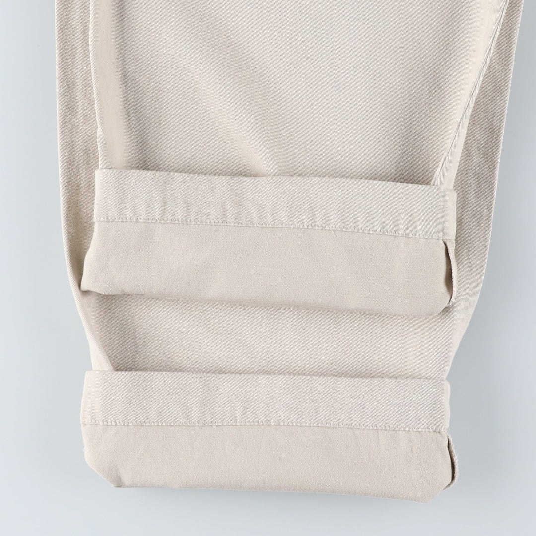 Ralph Lauren Polo Ralph Lauren Two-pleat Chino Pants for Men, W34 equivalent cotton ivory Vintage Second Hand