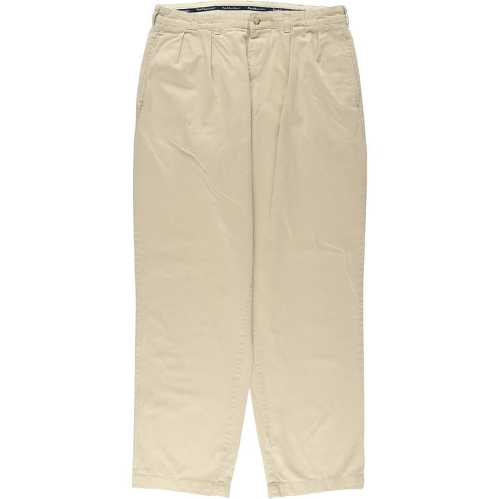Ralph Lauren Polo Ralph Lauren Two-pleat Chino Pants for Men, W34 equivalent cotton ivory Vintage Second Hand