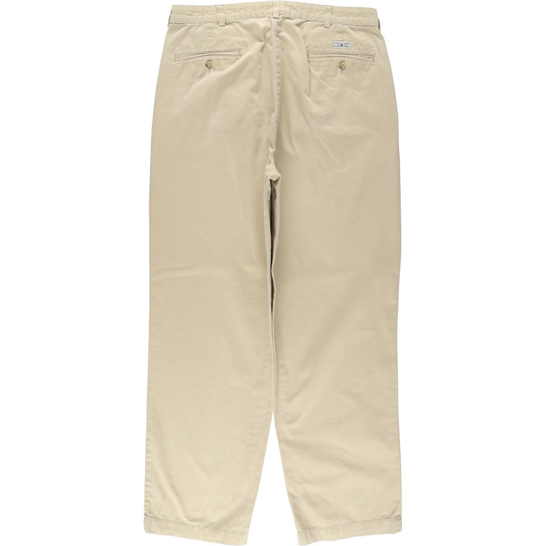 Ralph Lauren Polo Ralph Lauren Two-pleat Chino Pants for Men, W34 equivalent cotton ivory Vintage Second Hand