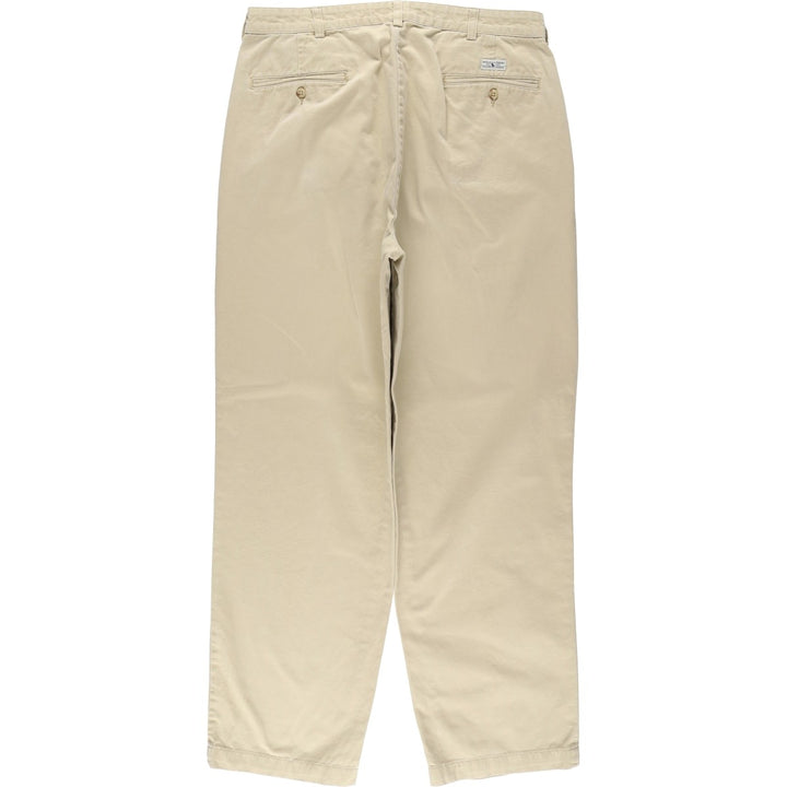 Ralph Lauren Polo Ralph Lauren Two-pleat Chino Pants for Men, W34 equivalent cotton ivory Vintage Second Hand