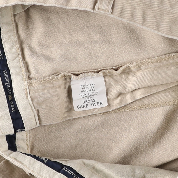 Ralph Lauren Polo Ralph Lauren Two-pleat Chino Pants for Men, W34 equivalent cotton ivory Vintage Second Hand