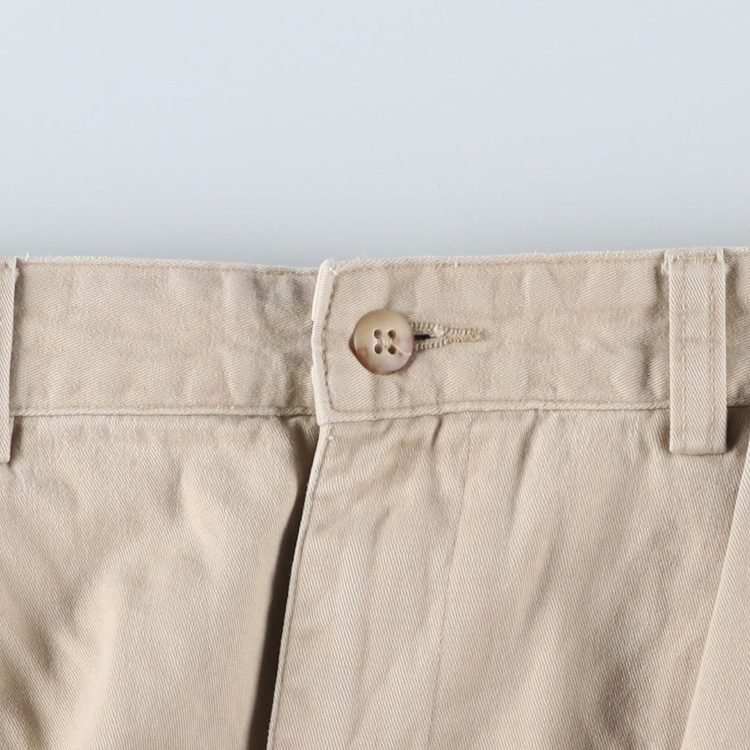 Ralph Lauren Polo Ralph Lauren Two-pleat Chino Pants for Men, W34 equivalent cotton ivory Vintage Second Hand