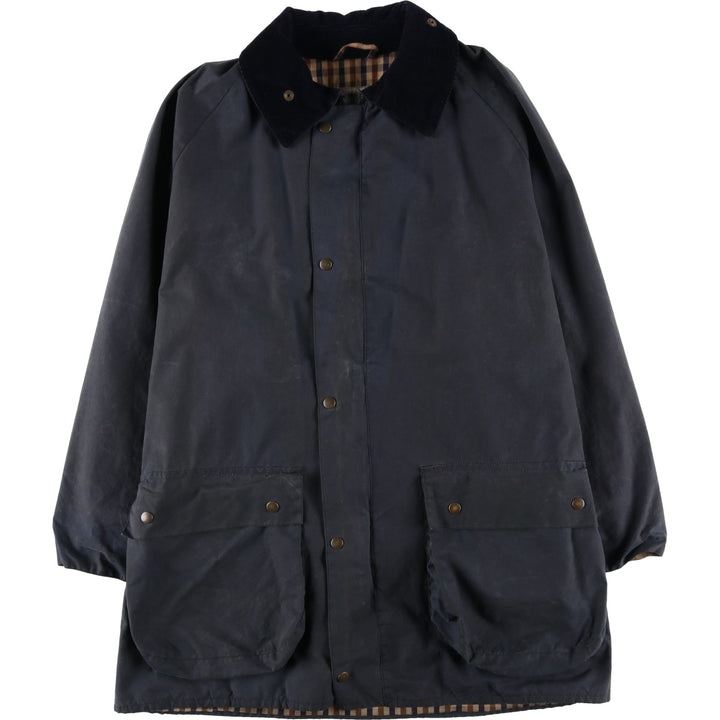 ~1990'S Aquascutum waxed cotton oiled jacket, made in England, men's size L equivalent, vintage. cotton navy blue type Vintage Second Hand