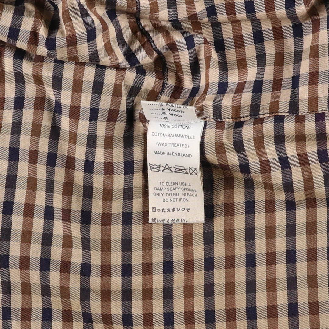 ~1990'S Aquascutum waxed cotton oiled jacket, made in England, men's size L equivalent, vintage. cotton navy blue type Vintage Second Hand