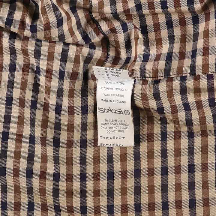 ~1990'S Aquascutum waxed cotton oiled jacket, made in England, men's size L equivalent, vintage. cotton navy blue type Vintage Second Hand