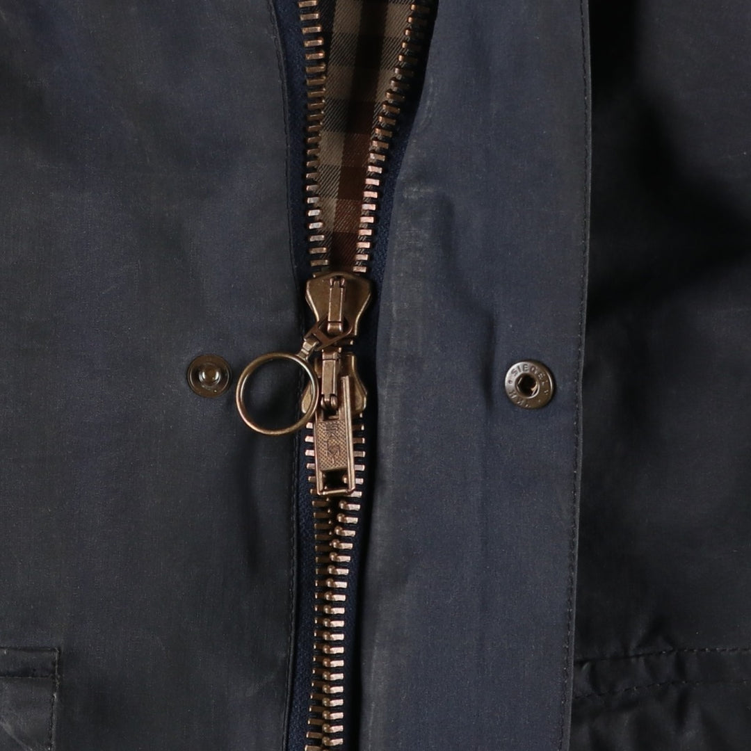 ~1990'S Aquascutum waxed cotton oiled jacket, made in England, men's size L equivalent, vintage. cotton navy blue type Vintage Second Hand