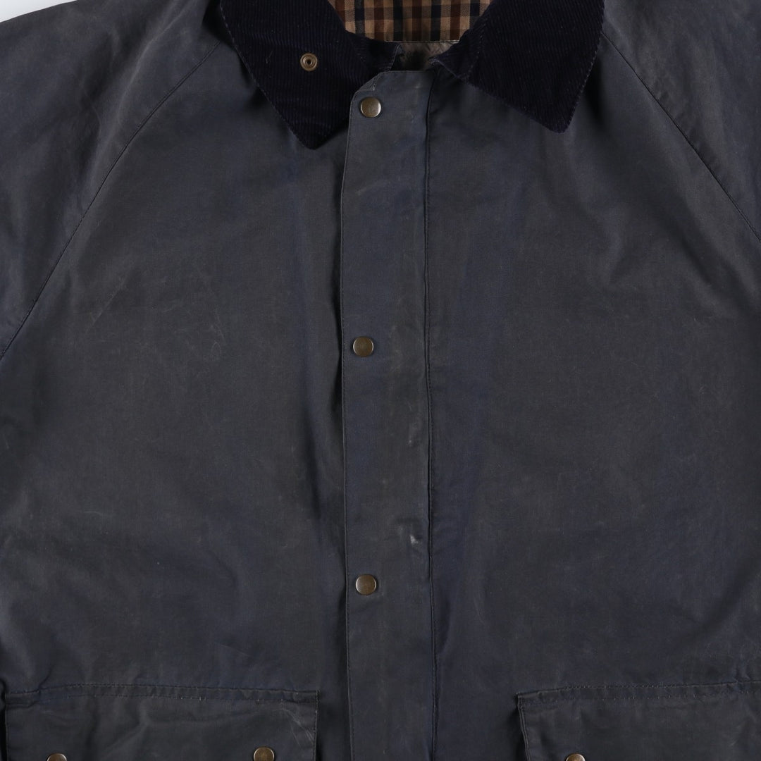 ~1990'S Aquascutum waxed cotton oiled jacket, made in England, men's size L equivalent, vintage. cotton navy blue type Vintage Second Hand