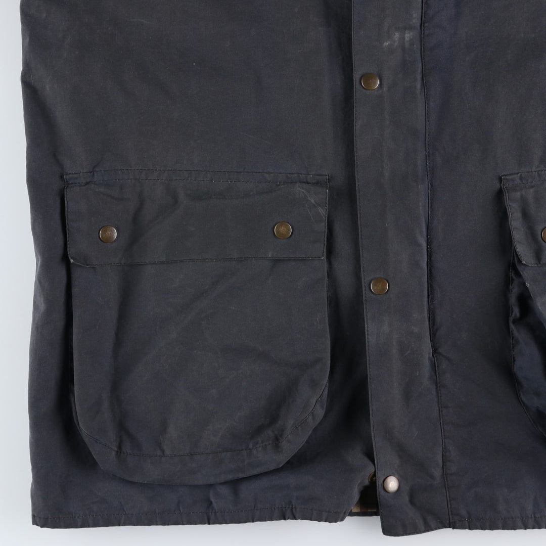 ~1990'S Aquascutum waxed cotton oiled jacket, made in England, men's size L equivalent, vintage. cotton navy blue type Vintage Second Hand