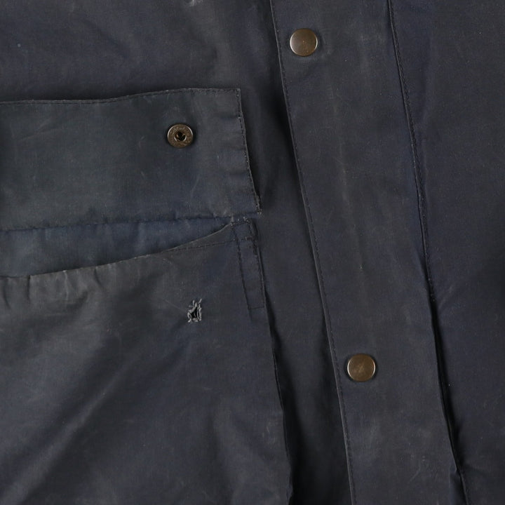 ~1990'S Aquascutum waxed cotton oiled jacket, made in England, men's size L equivalent, vintage. cotton navy blue type Vintage Second Hand