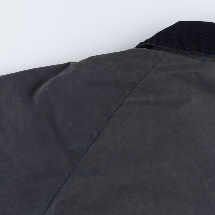 ~1990'S Aquascutum waxed cotton oiled jacket, made in England, men's size L equivalent, vintage. cotton navy blue type Vintage Second Hand