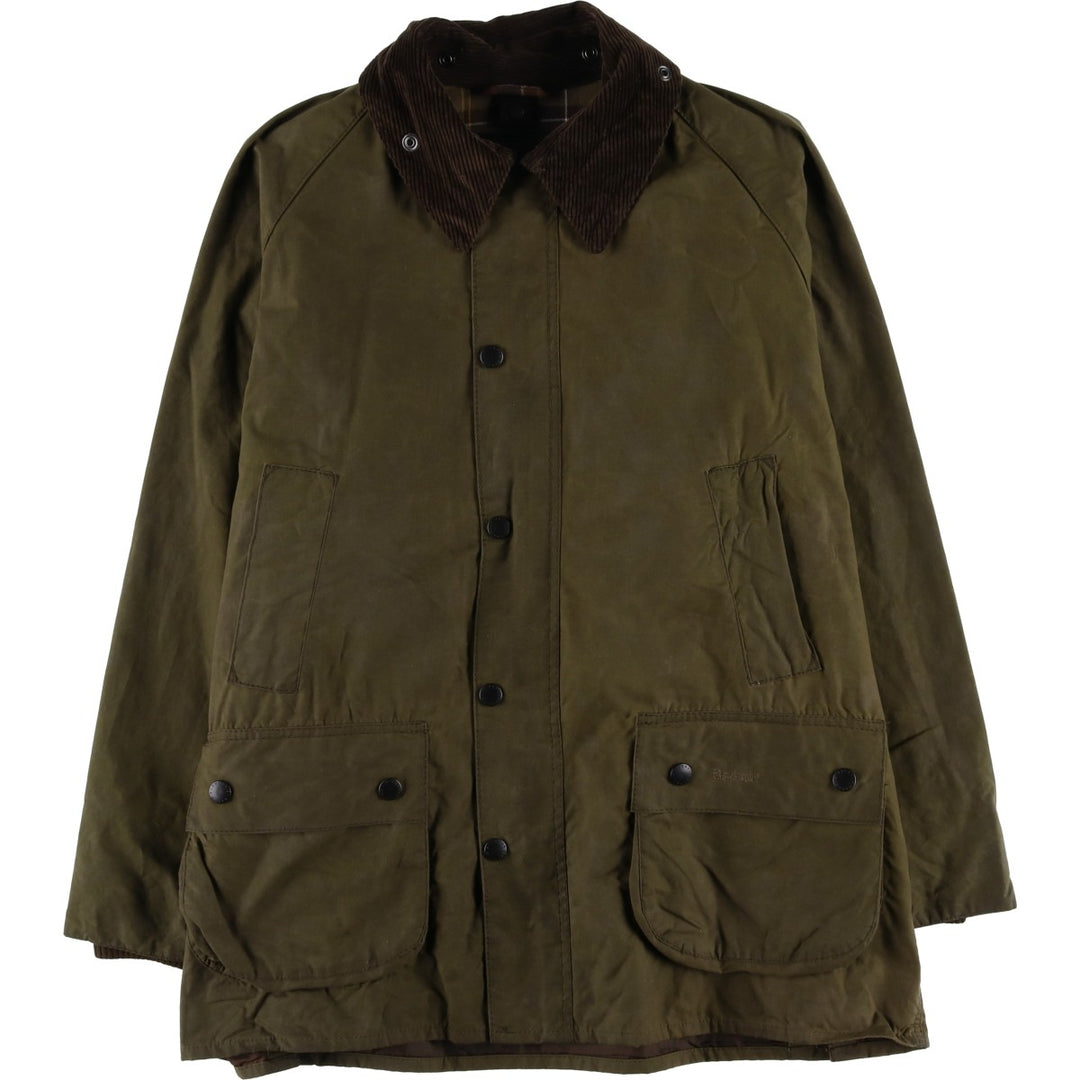 Barbour Classic Bedale 3-Warrant Waxed Cotton Oiled Jacket, Made in England, Size C42 (Men's L equivalent) Waxed cotton Khaki type Vintage Second Hand
