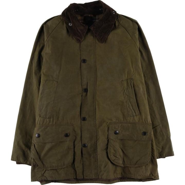 Barbour Classic Bedale 3-Warrant Waxed Cotton Oiled Jacket, Made in England, Size C42 (Men's L equivalent) Waxed cotton Khaki type Vintage Second Hand
