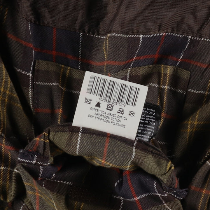 Barbour Classic Bedale 3-Warrant Waxed Cotton Oiled Jacket, Made in England, Size C42 (Men's L equivalent) Waxed cotton Khaki type Vintage Second Hand
