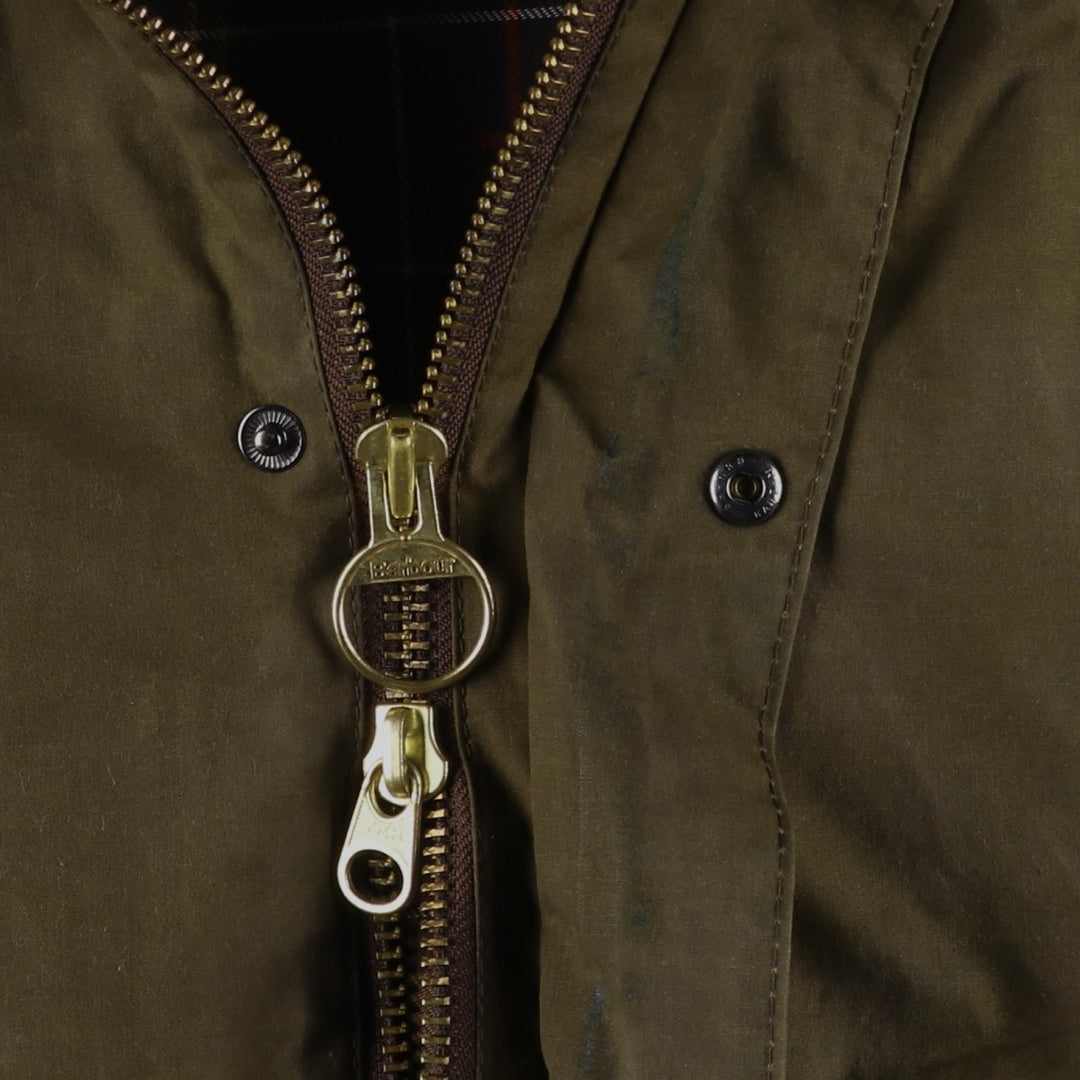 Barbour Classic Bedale 3-Warrant Waxed Cotton Oiled Jacket, Made in England, Size C42 (Men's L equivalent) Waxed cotton Khaki type Vintage Second Hand