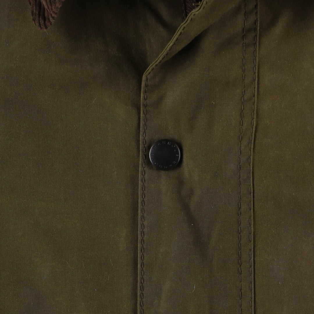 Barbour Classic Bedale 3-Warrant Waxed Cotton Oiled Jacket, Made in England, Size C42 (Men's L equivalent) Waxed cotton Khaki type Vintage Second Hand