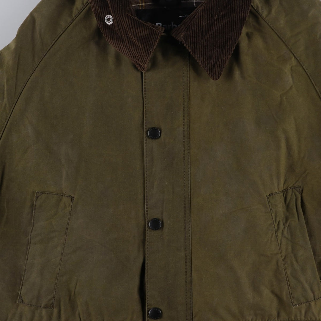 Barbour Classic Bedale 3-Warrant Waxed Cotton Oiled Jacket, Made in England, Size C42 (Men's L equivalent) Waxed cotton Khaki type Vintage Second Hand