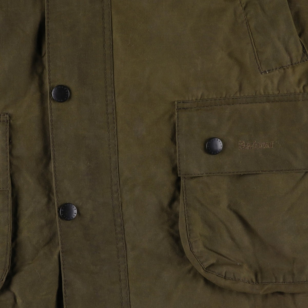 Barbour Classic Bedale 3-Warrant Waxed Cotton Oiled Jacket, Made in England, Size C42 (Men's L equivalent) Waxed cotton Khaki type Vintage Second Hand