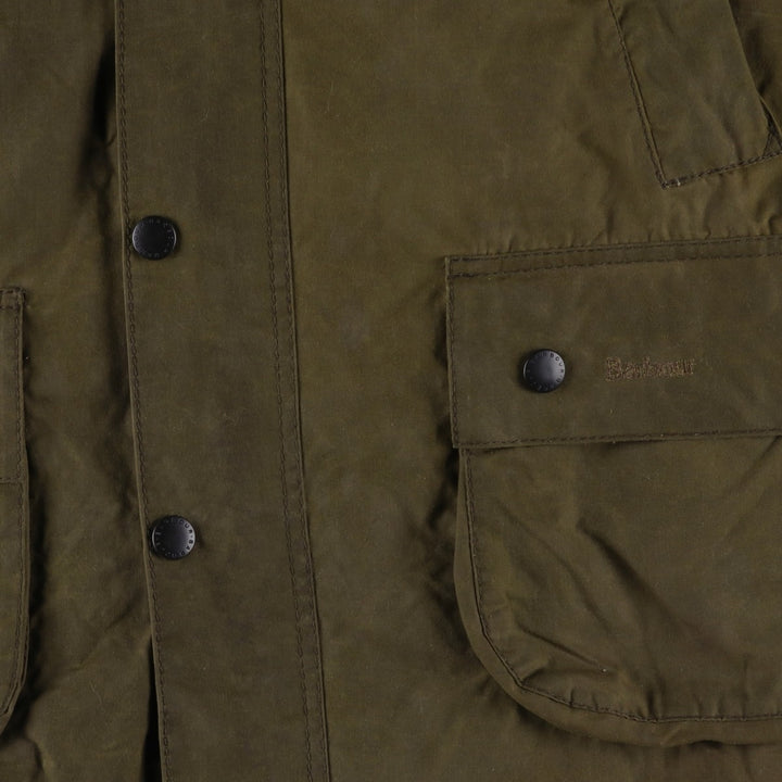 Barbour Classic Bedale 3-Warrant Waxed Cotton Oiled Jacket, Made in England, Size C42 (Men's L equivalent) Waxed cotton Khaki type Vintage Second Hand