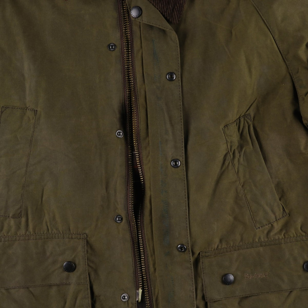 Barbour Classic Bedale 3-Warrant Waxed Cotton Oiled Jacket, Made in England, Size C42 (Men's L equivalent) Waxed cotton Khaki type Vintage Second Hand