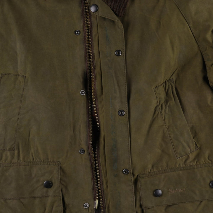 Barbour Classic Bedale 3-Warrant Waxed Cotton Oiled Jacket, Made in England, Size C42 (Men's L equivalent) Waxed cotton Khaki type Vintage Second Hand