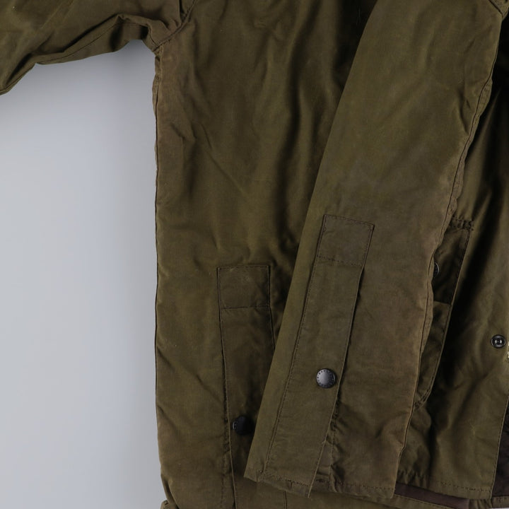 Barbour Classic Bedale 3-Warrant Waxed Cotton Oiled Jacket, Made in England, Size C42 (Men's L equivalent) Waxed cotton Khaki type Vintage Second Hand
