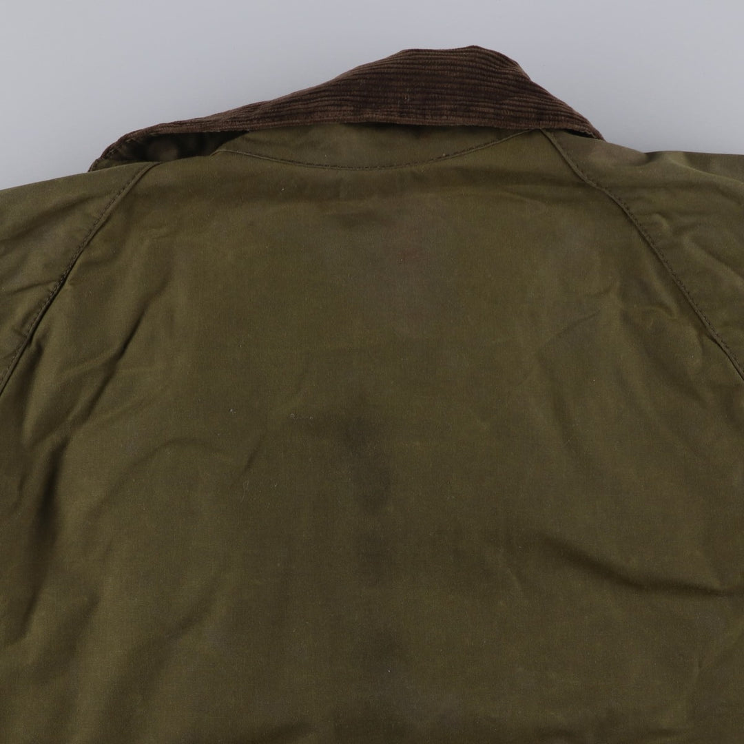 Barbour Classic Bedale 3-Warrant Waxed Cotton Oiled Jacket, Made in England, Size C42 (Men's L equivalent) Waxed cotton Khaki type Vintage Second Hand