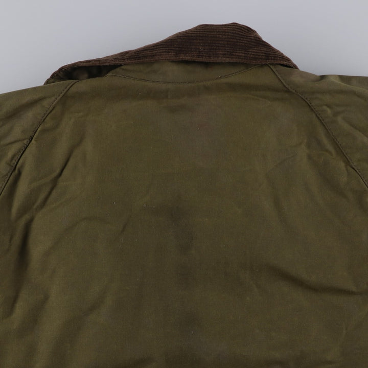 Barbour Classic Bedale 3-Warrant Waxed Cotton Oiled Jacket, Made in England, Size C42 (Men's L equivalent) Waxed cotton Khaki type Vintage Second Hand