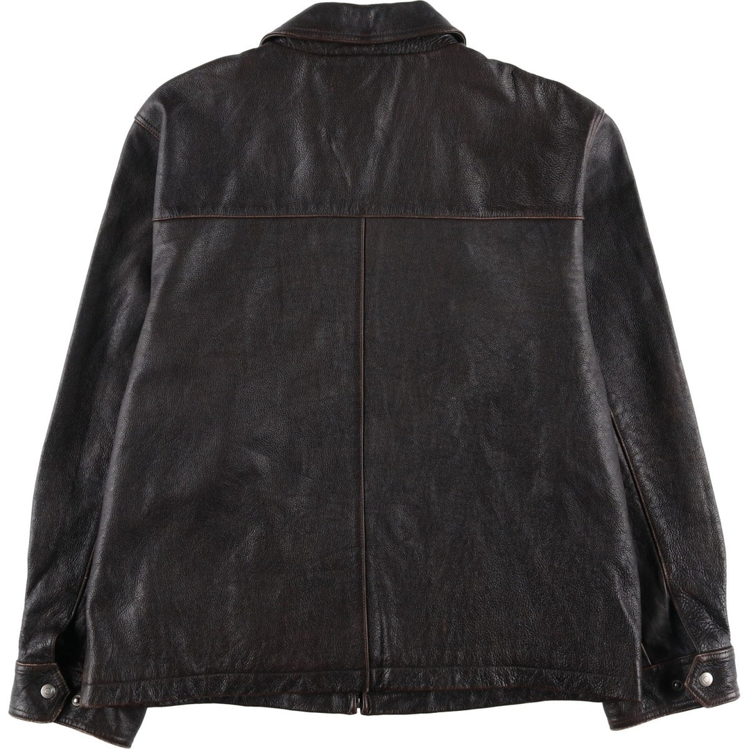 CHEROKEE Swing Top Leather Blouson, Men's Size L genuine leather brown type Vintage Second Hand