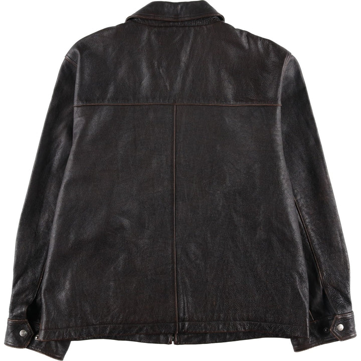 CHEROKEE Swing Top Leather Blouson, Men's Size L genuine leather brown type Vintage Second Hand