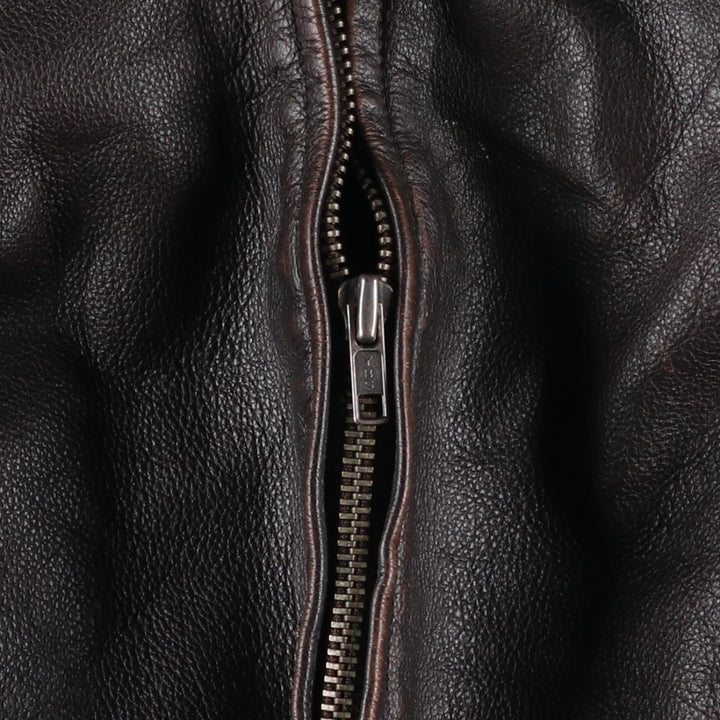 CHEROKEE Swing Top Leather Blouson, Men's Size L genuine leather brown type Vintage Second Hand
