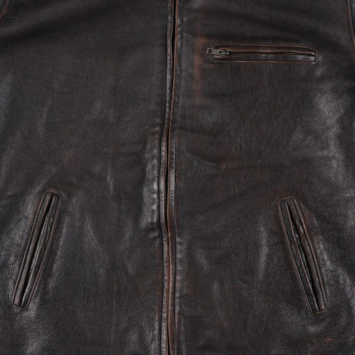 CHEROKEE Swing Top Leather Blouson, Men's Size L genuine leather brown type Vintage Second Hand