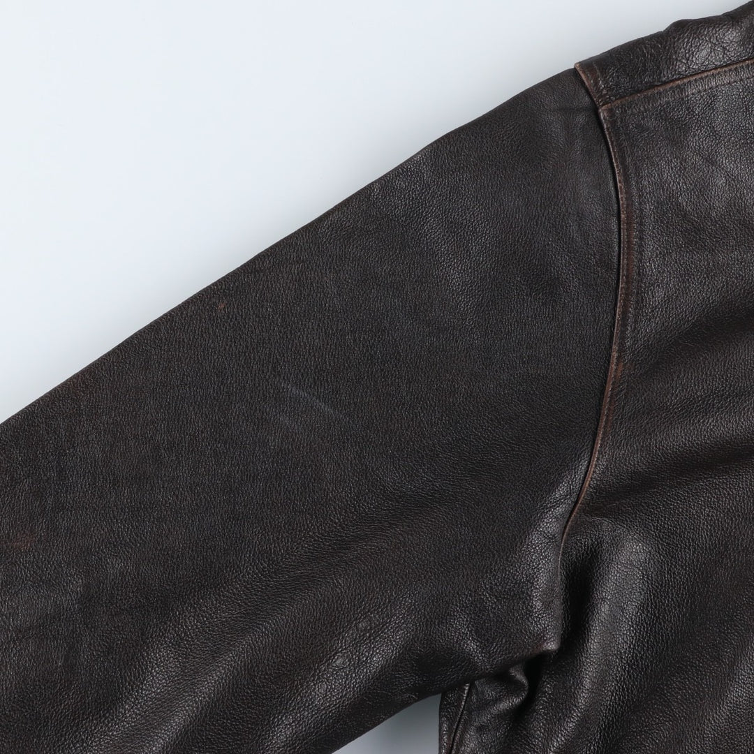 CHEROKEE Swing Top Leather Blouson, Men's Size L genuine leather brown type Vintage Second Hand