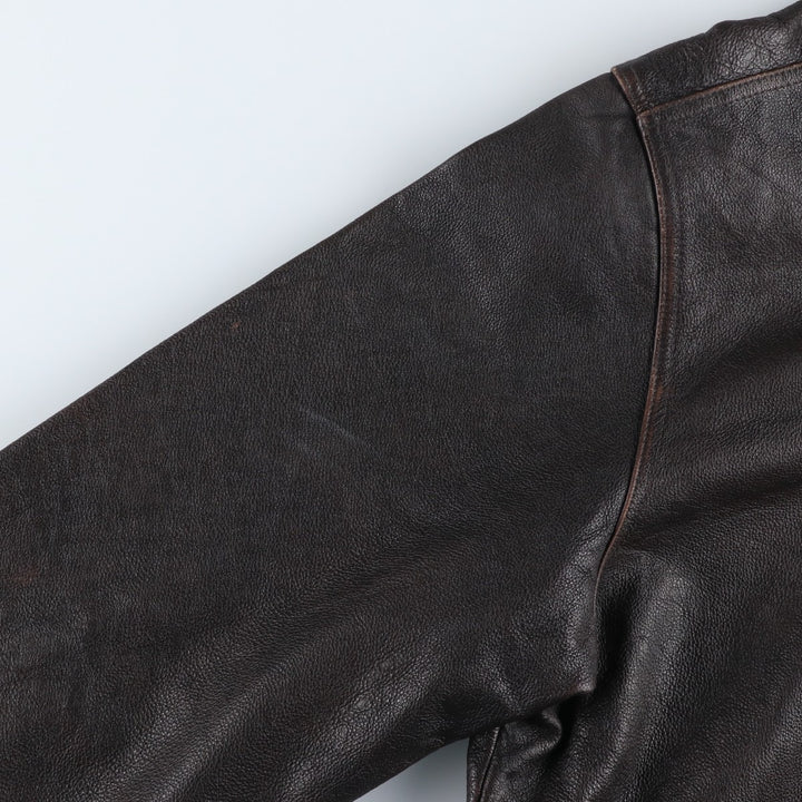 CHEROKEE Swing Top Leather Blouson, Men's Size L genuine leather brown type Vintage Second Hand