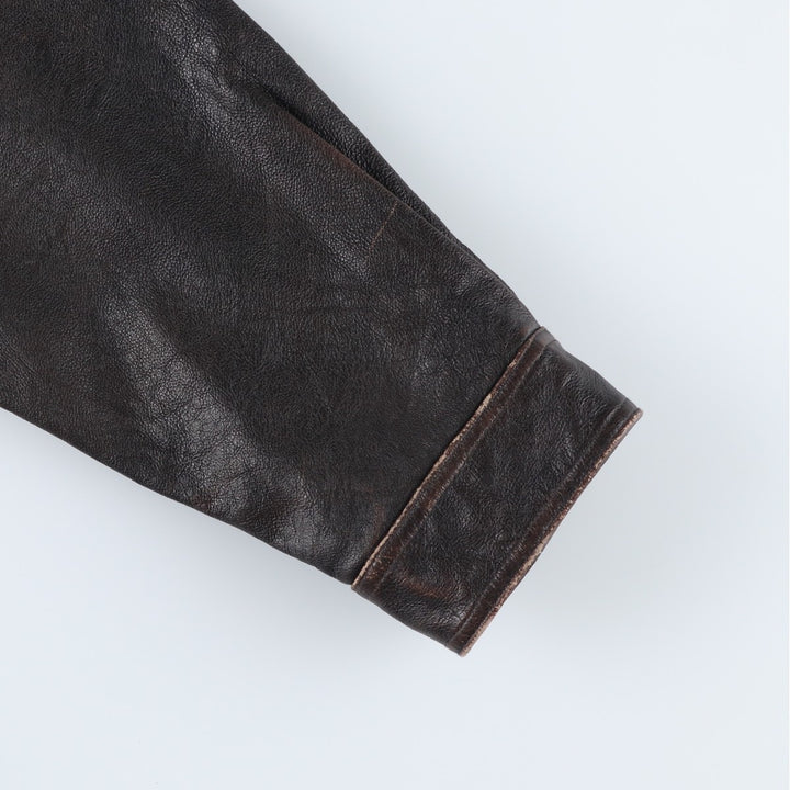 CHEROKEE Swing Top Leather Blouson, Men's Size L genuine leather brown type Vintage Second Hand