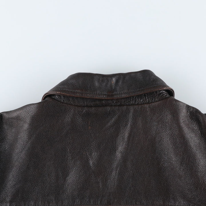 CHEROKEE Swing Top Leather Blouson, Men's Size L genuine leather brown type Vintage Second Hand
