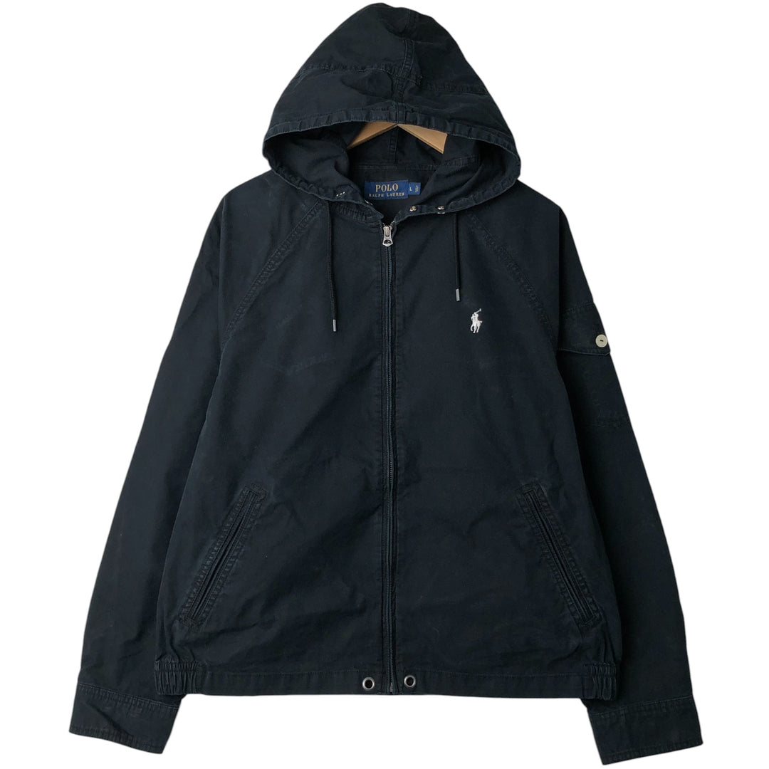 Ralph Lauren POLO RALPH LAUREN cotton hoodie, men's size L cotton black type Vintage Second Hand