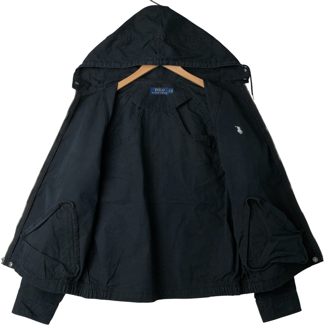 Ralph Lauren POLO RALPH LAUREN cotton hoodie, men's size L cotton black type Vintage Second Hand