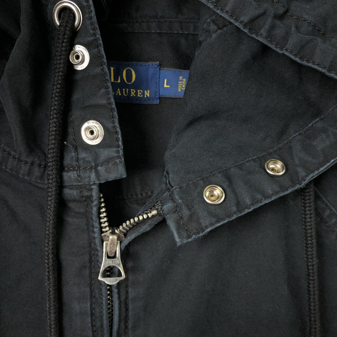 Ralph Lauren POLO RALPH LAUREN cotton hoodie, men's size L cotton black type Vintage Second Hand