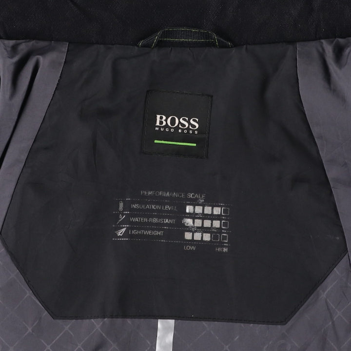Hugo Boss padded puffer jacket, men's size M polyester black type Vintage Second Hand